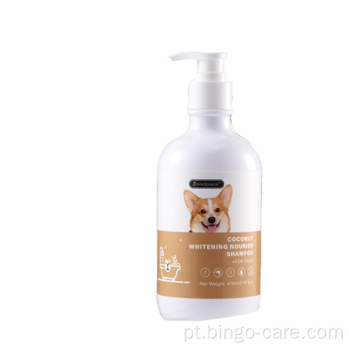 Shampoo para cachorros com coco branqueador e nutrição para animais de estimação